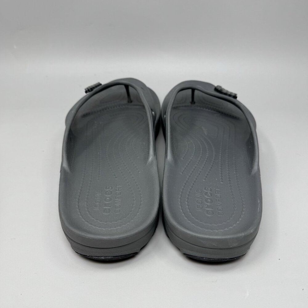 Crocs Iconic Comfort All Terrain Mens Size 12 Thong Flip Flop Sandals Gray - Picture 6 of 7